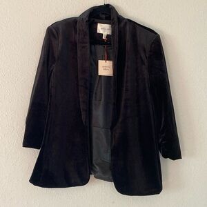Anthropologie Autres Filles Black Velvet Blazer with Slouched Sleeves 🆕